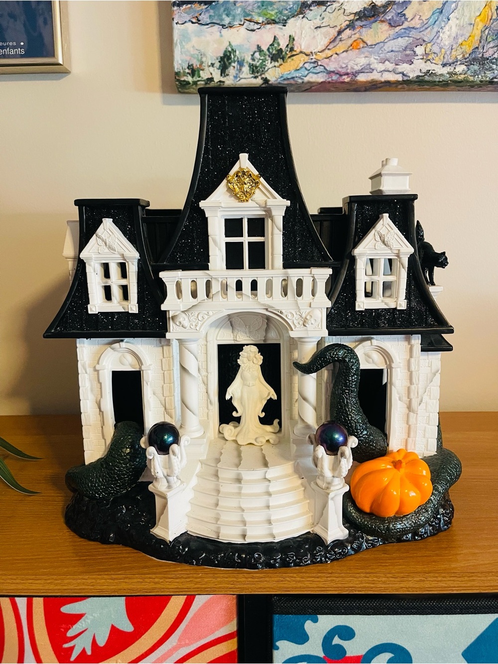 BBW Black and White Haunted Manor Holiday Luminary 2024